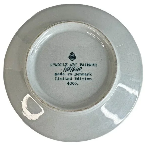 Nymolle Art Faience Hoyrup Plate 5" Green Made Denmark Green Limited ED VTG - Picture 4 of 4